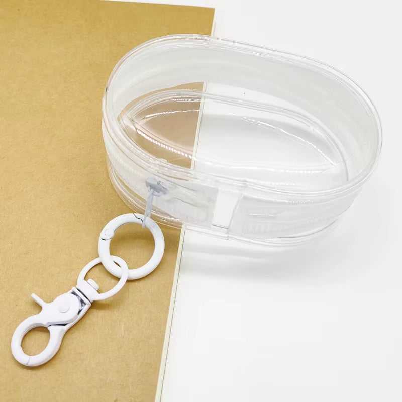 Portable Mini Clear Zipper Storage Bag Keychain Cartoon Doll Children Toy Mystery Box Organizer for Earphones Chargers Gift Bag