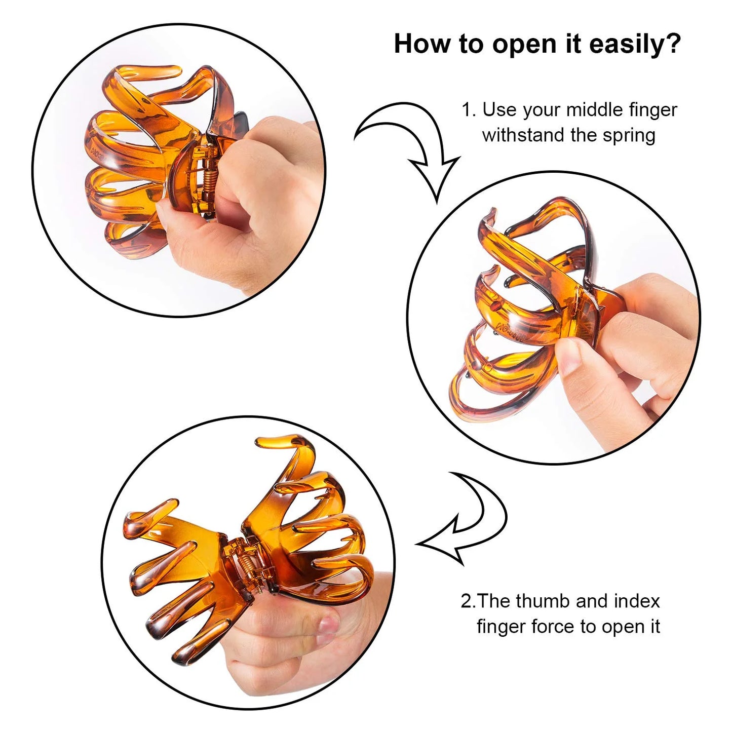 4PCS Large Hair Claw Clips Octopus Hair Clips for Thick Hair Spider Claw Clip for Girls Women