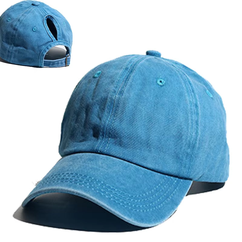 High Ponytail Baseball Cap for Women Spring Summer Sun Hat Running Snapback Hat Messy High Bun Women'S Caps Female