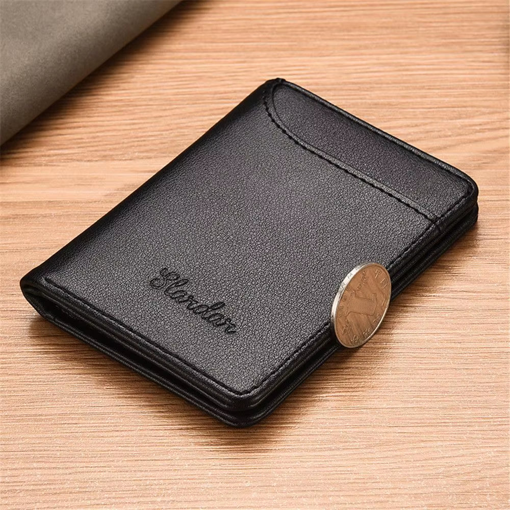 1Pc New Super Slim Soft Wallet PU Leather Mini Credit Card Wallet Purse Card Holders Men Wallet Thin Small Short Skin Wallets