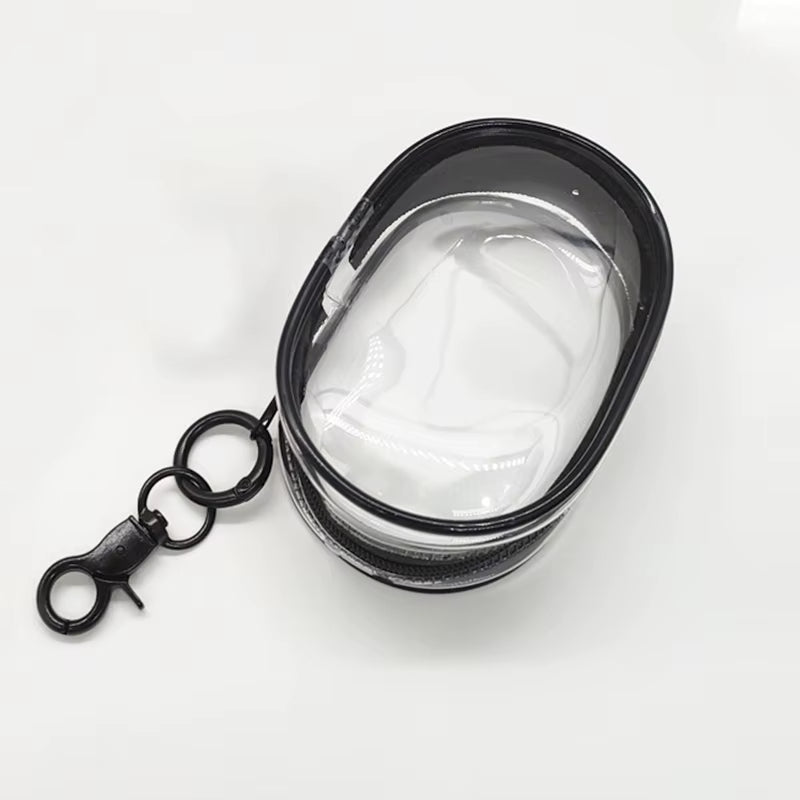 Portable Mini Clear Zipper Storage Bag Keychain Cartoon Doll Children Toy Mystery Box Organizer for Earphones Chargers Gift Bag