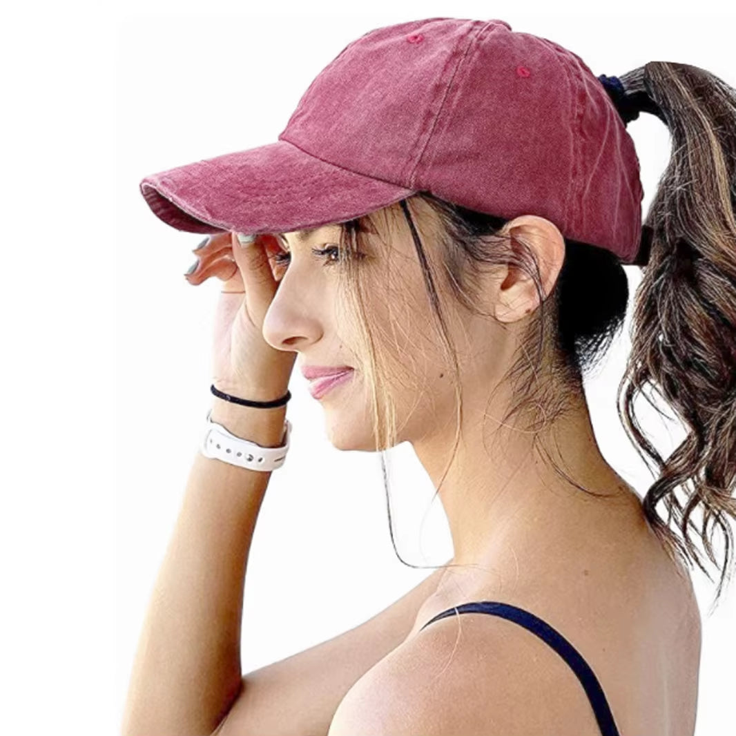 High Ponytail Baseball Cap for Women Spring Summer Sun Hat Running Snapback Hat Messy High Bun Women'S Caps Female