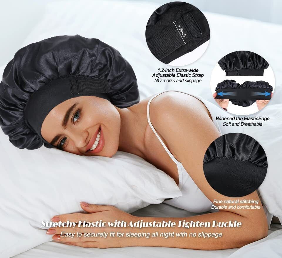Silk Bonnet for Sleeping Satin Bonnet Hair Bonnets for Black Women and Men Doubl