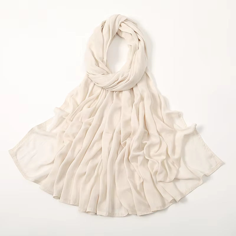 Muslim Hijabs for Women Scarf Thin Plain Shawls Femme Musulman Soft Viscose Rayon Headscarf Islamic Turban Headband 190X85Cm