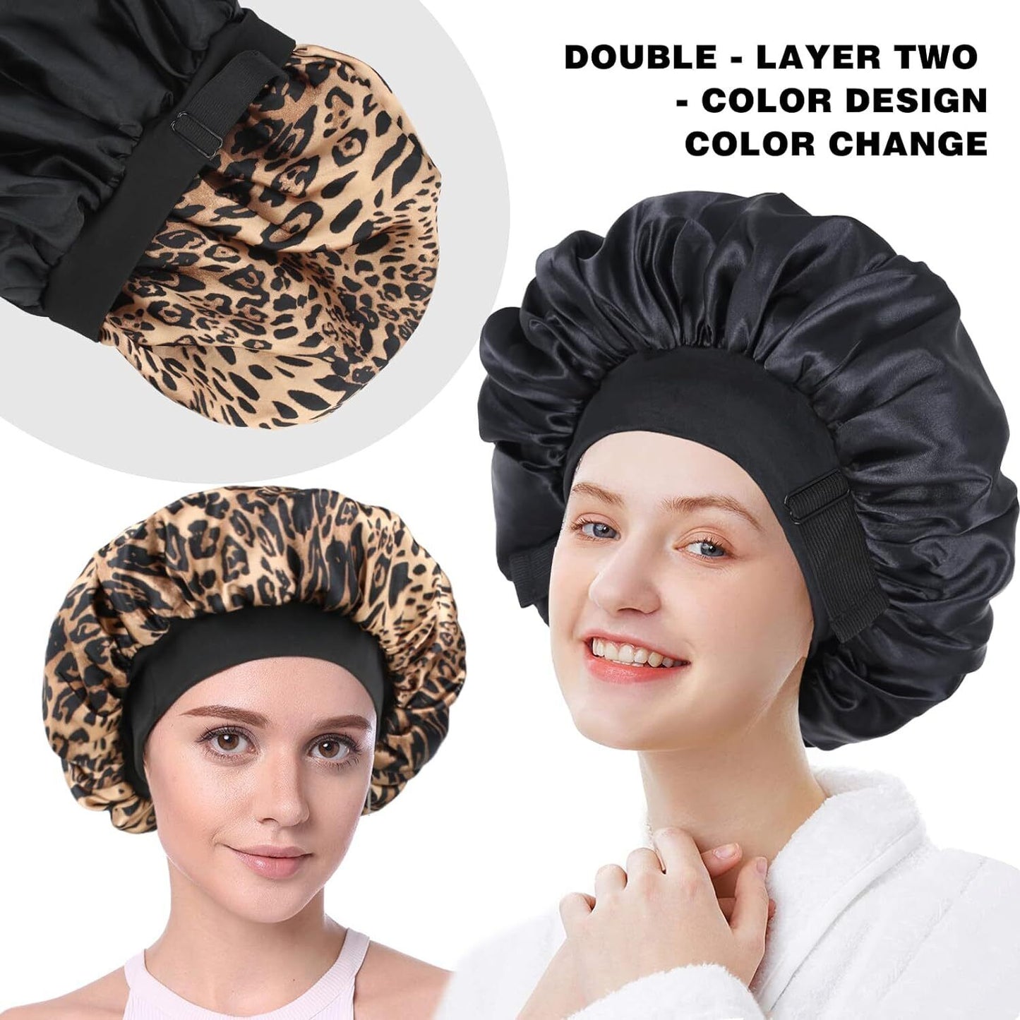 Silk Bonnet for Sleeping Satin Bonnet Hair Bonnets for Black Women and Men Doubl