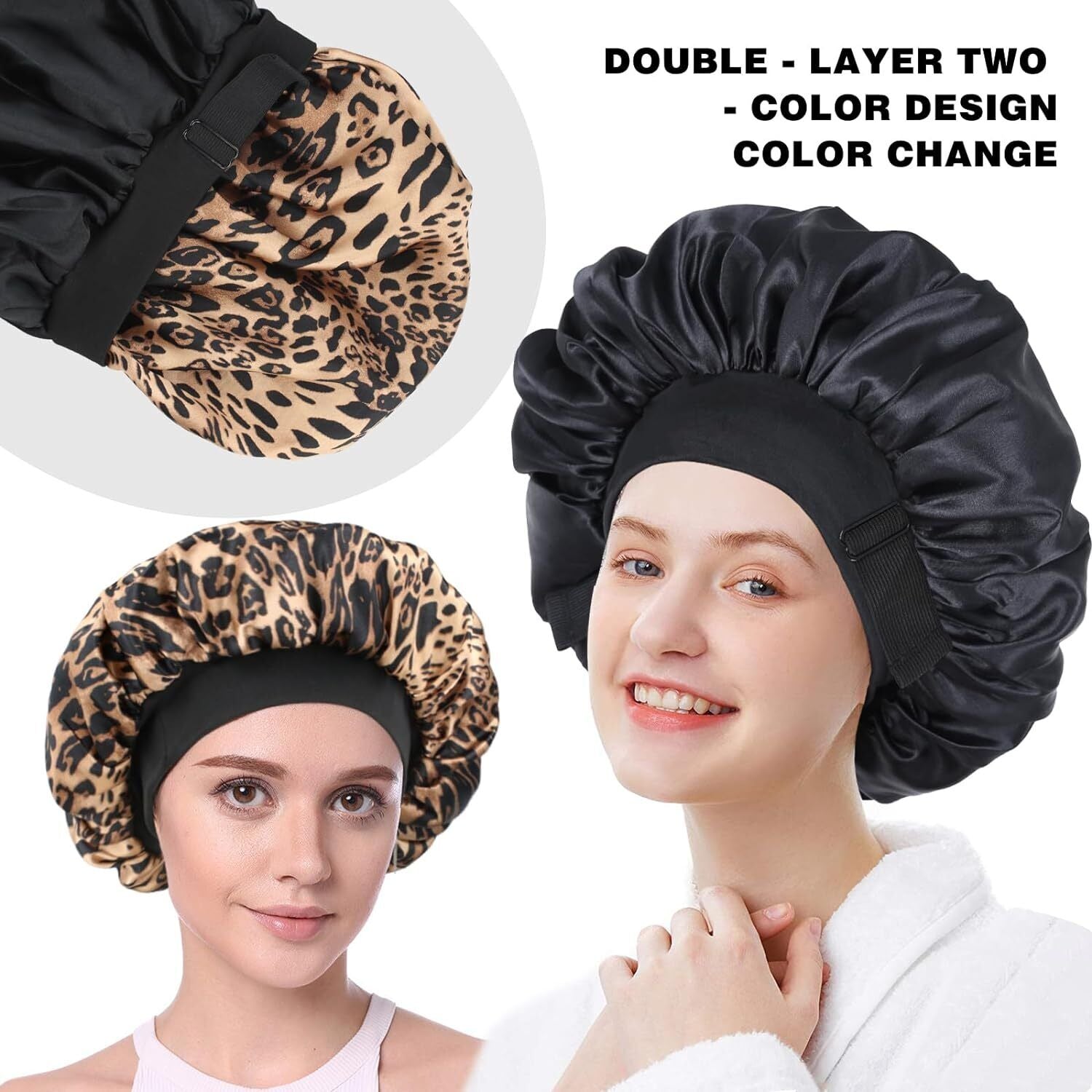 Silk Bonnet for Sleeping Satin Bonnet Hair Bonnets for Black Women and Men Doubl