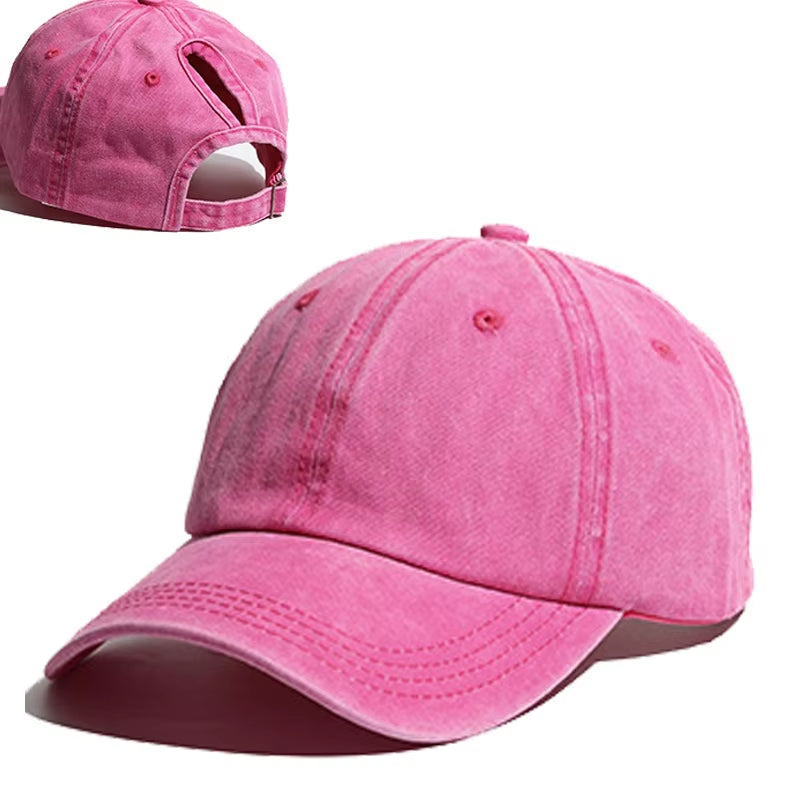 High Ponytail Baseball Cap for Women Spring Summer Sun Hat Running Snapback Hat Messy High Bun Women'S Caps Female