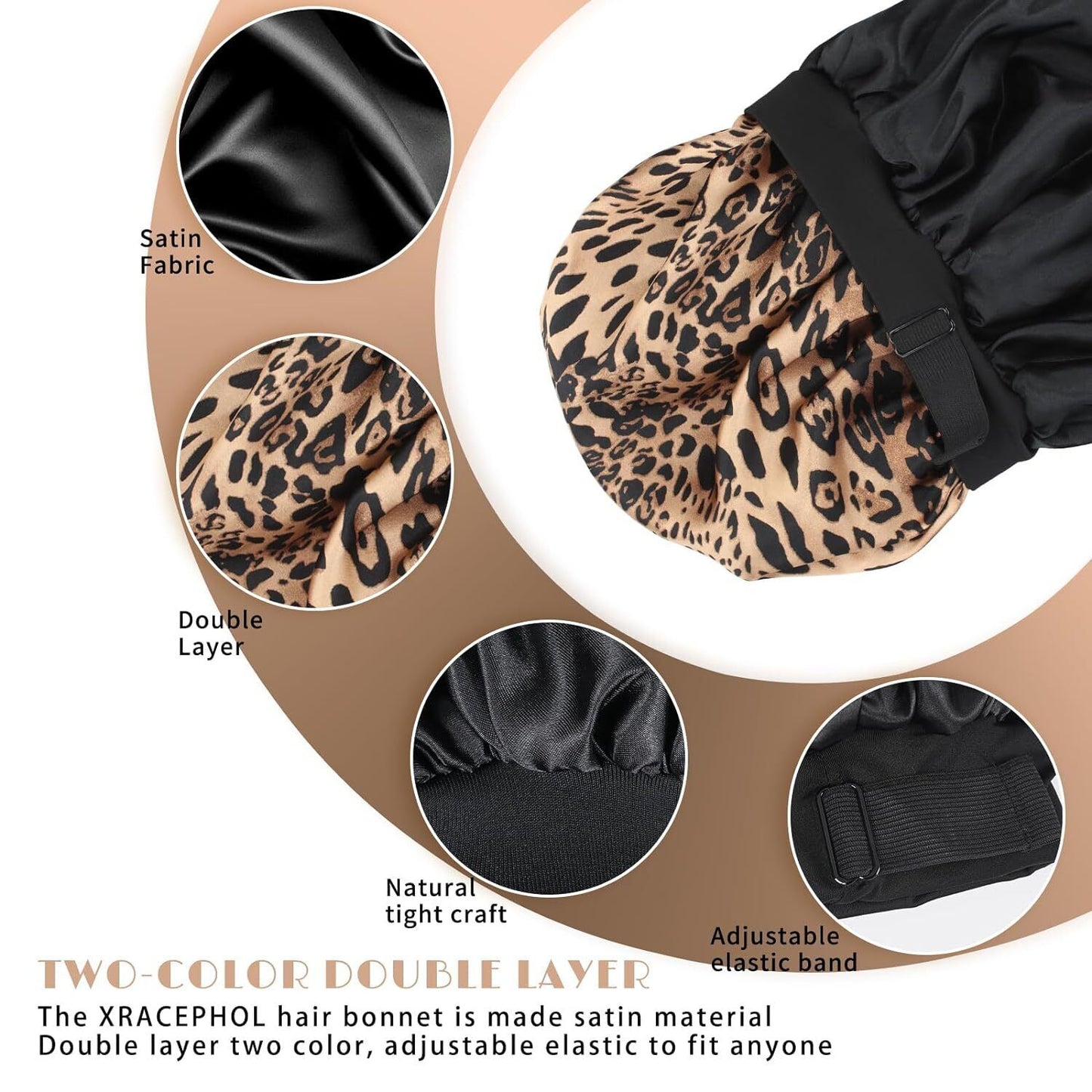 Silk Bonnet for Sleeping Satin Bonnet Hair Bonnets for Black Women and Men Doubl