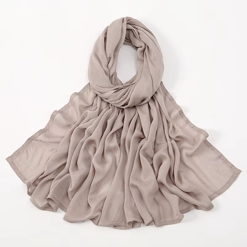 Muslim Hijabs for Women Scarf Thin Plain Shawls Femme Musulman Soft Viscose Rayon Headscarf Islamic Turban Headband 190X85Cm