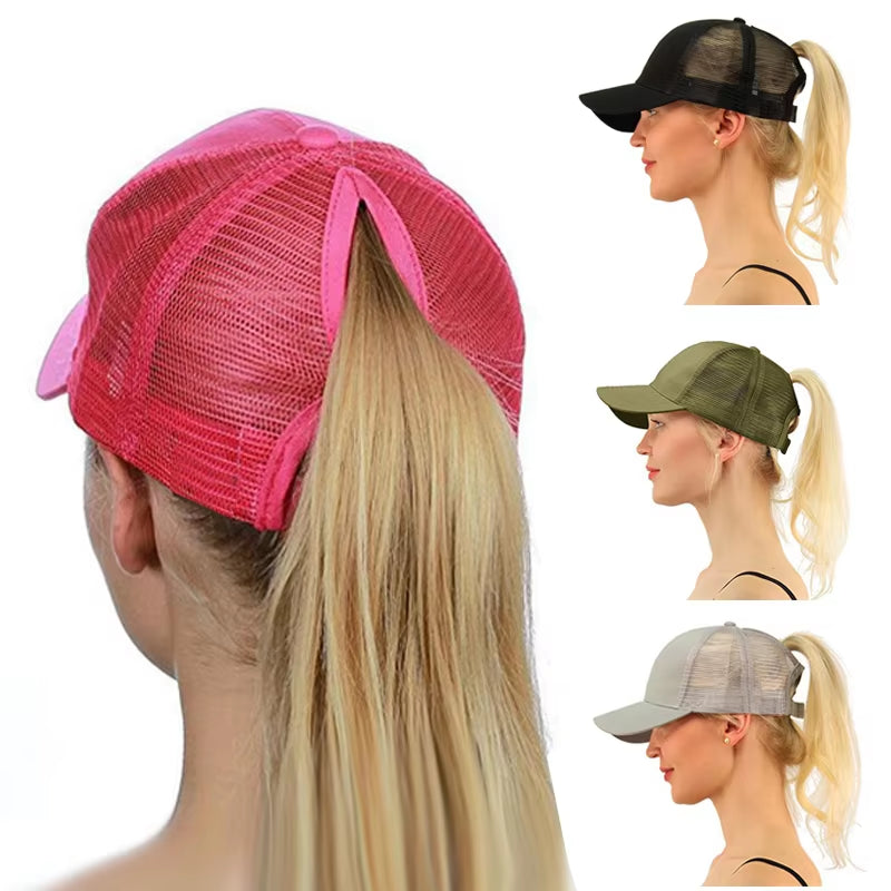 High Ponytail Baseball Cap for Women Spring Summer Sun Hat Running Snapback Hat Messy High Bun Women'S Caps Female
