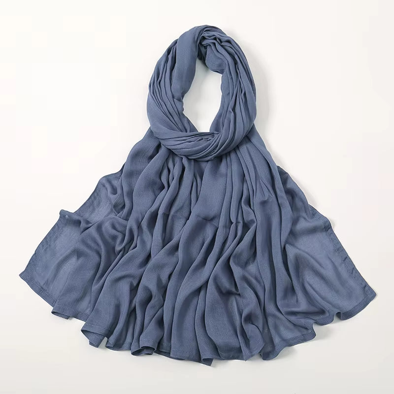 Muslim Hijabs for Women Scarf Thin Plain Shawls Femme Musulman Soft Viscose Rayon Headscarf Islamic Turban Headband 190X85Cm