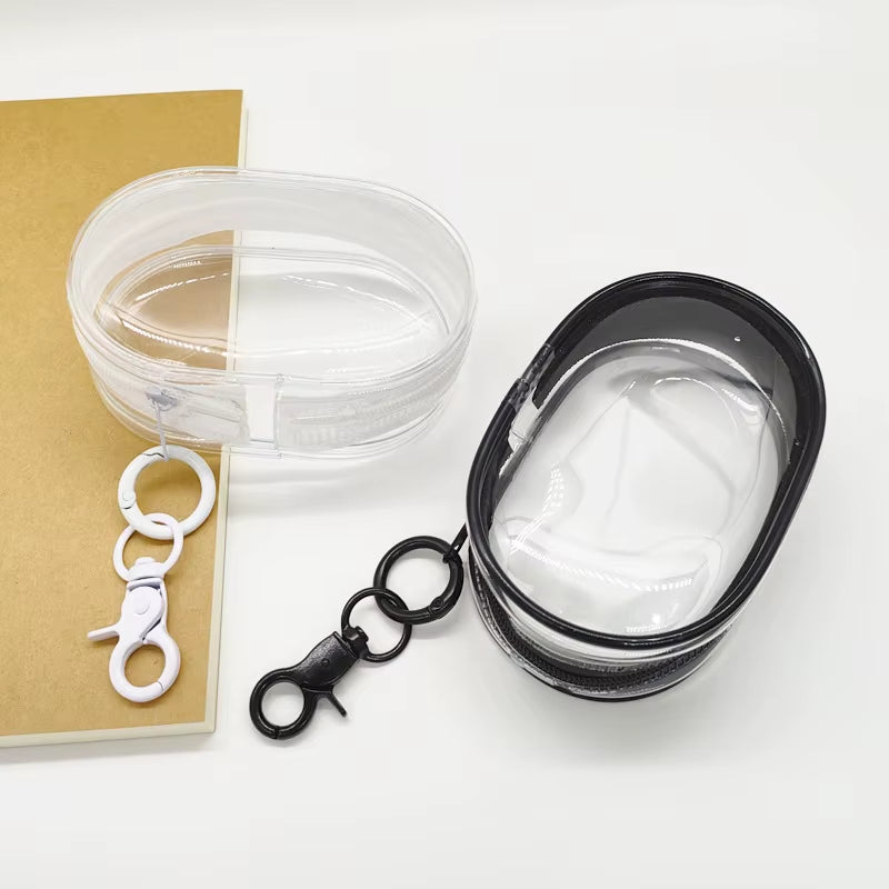 Portable Mini Clear Zipper Storage Bag Keychain Cartoon Doll Children Toy Mystery Box Organizer for Earphones Chargers Gift Bag