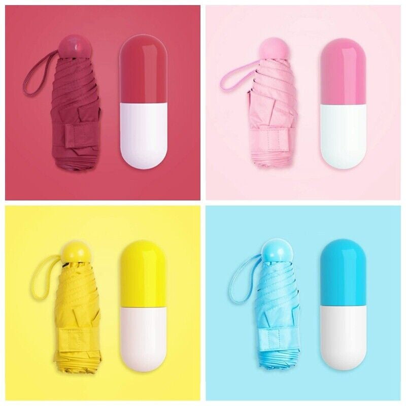 Mini Capsule Umbrella Windproof Anti-Uv Sun /Rain Folding Small Pocket Umbrellas