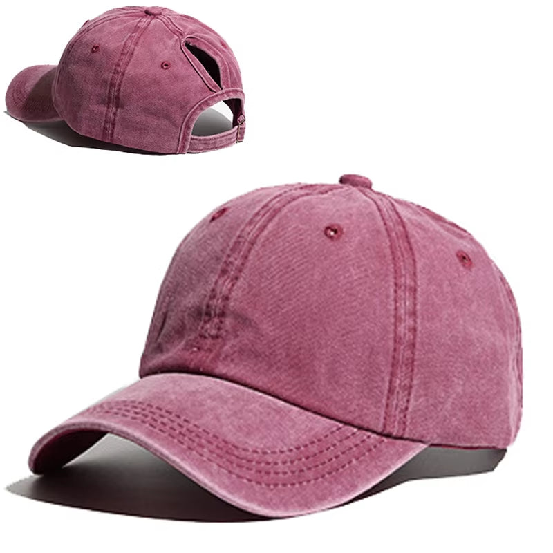 High Ponytail Baseball Cap for Women Spring Summer Sun Hat Running Snapback Hat Messy High Bun Women'S Caps Female