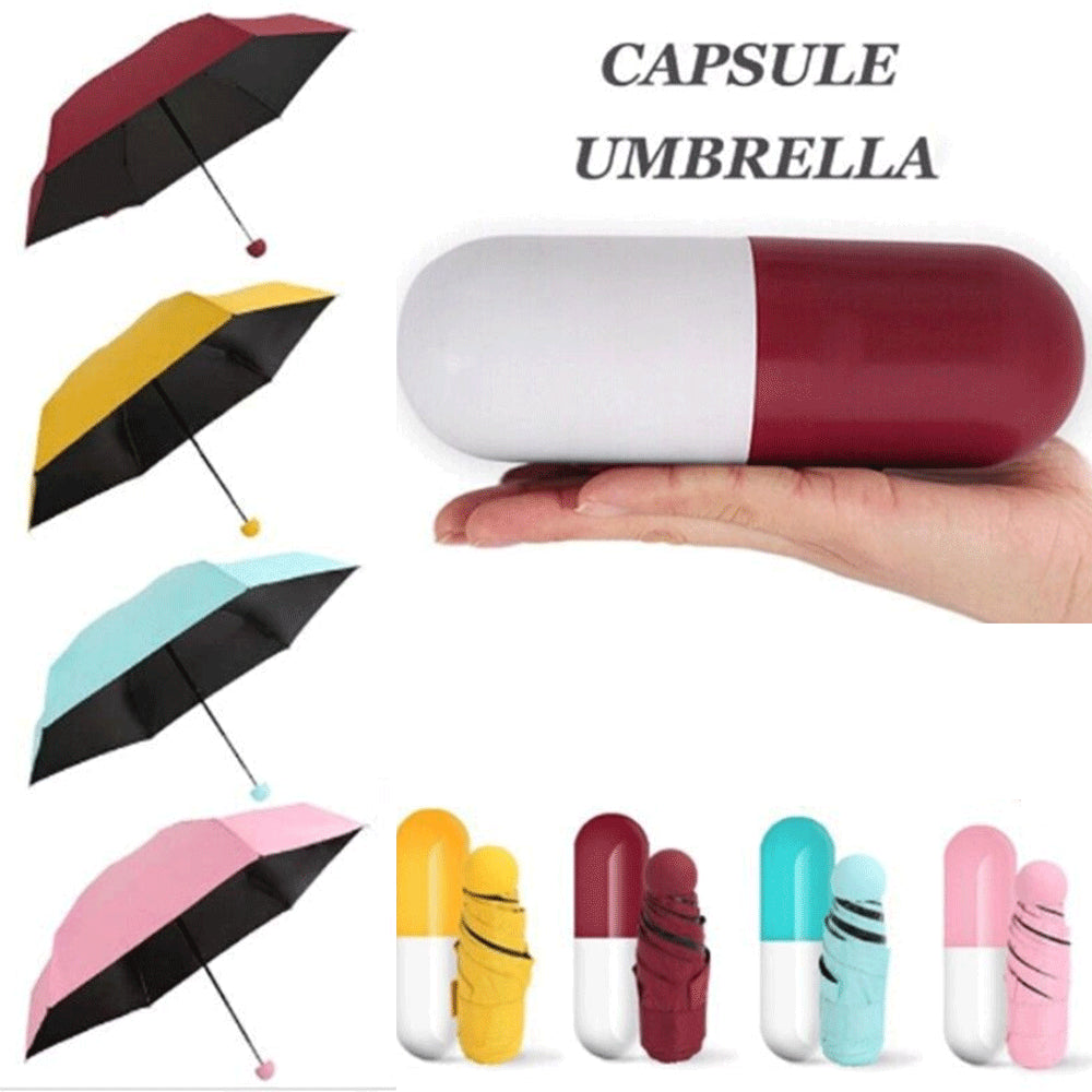 Mini Capsule Umbrella Windproof Anti-Uv Sun /Rain Folding Small Pocket Umbrellas