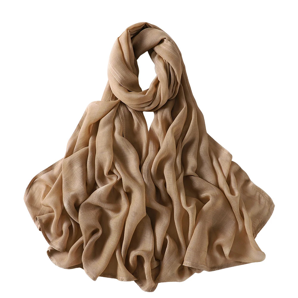 Muslim Hijabs for Women Scarf Thin Plain Shawls Femme Musulman Soft Viscose Rayon Headscarf Islamic Turban Headband 190X85Cm