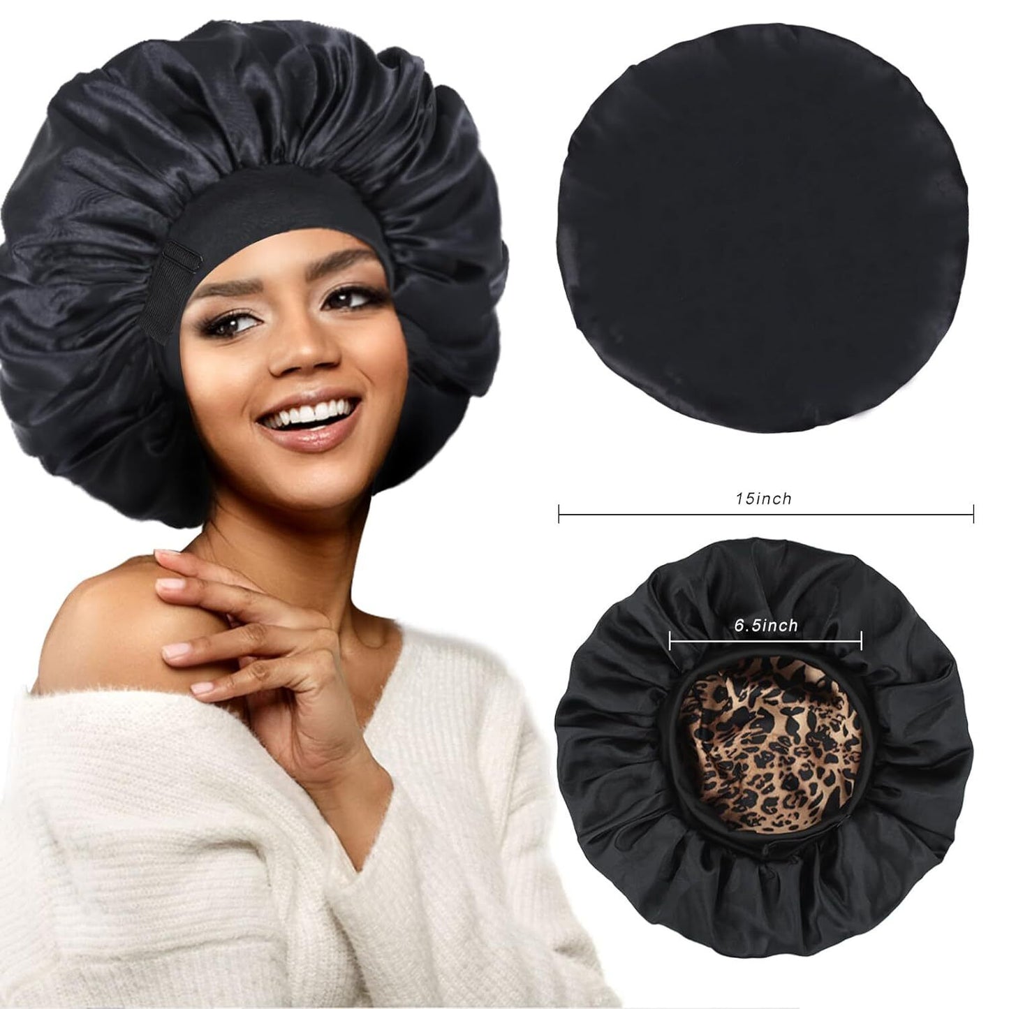 Silk Bonnet for Sleeping Satin Bonnet Hair Bonnets for Black Women and Men Doubl