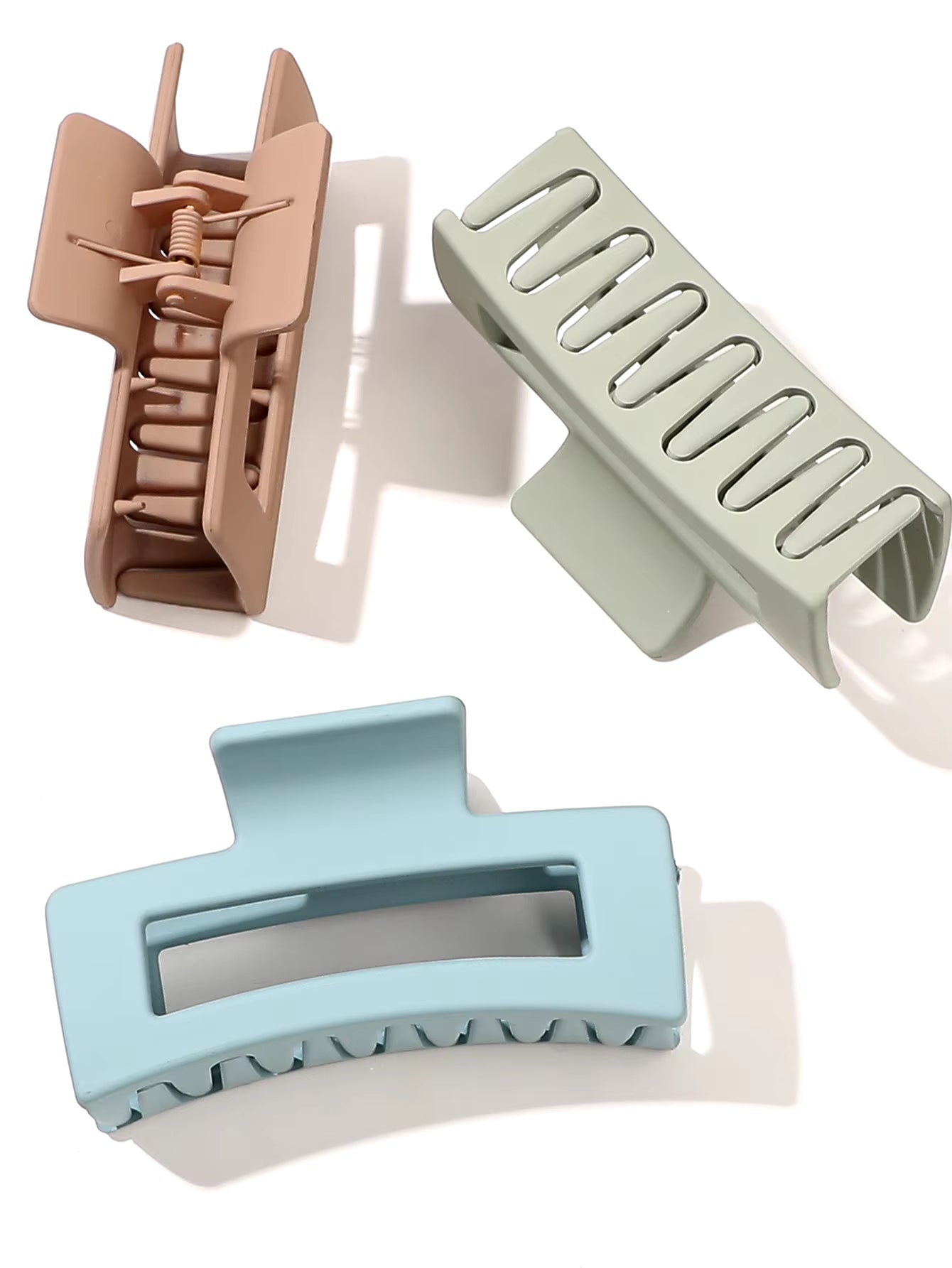 7 Pcs Big Hair Claw Clips 3.4" Non-Slip Big Square Matte for Women Girls, Strong Hold Banana Clips for Thick Thin Hair