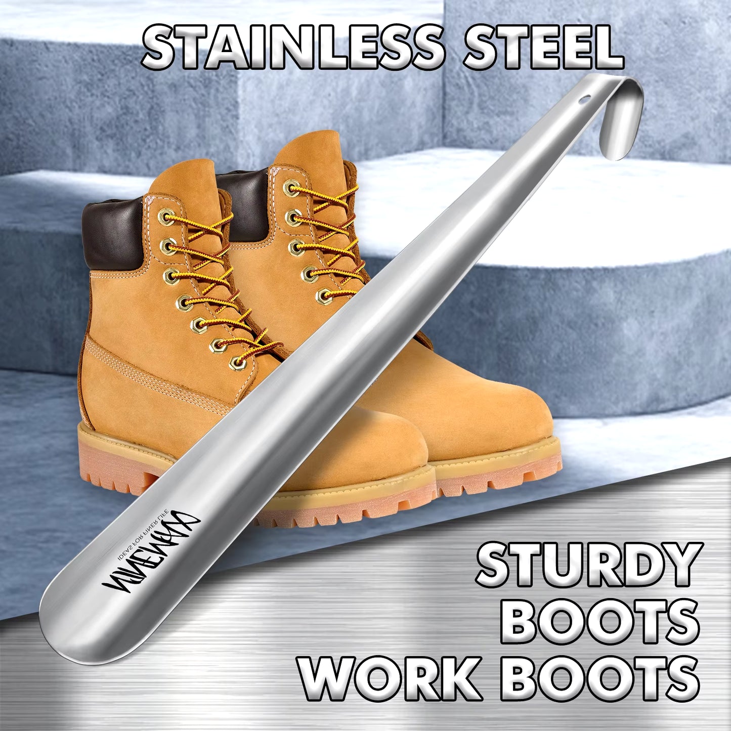 Metal Long Handle Shoe Horns 16.5" Shoe Horn Extra Long Shoe Horn for Seniors Shoe Spoon Professional Aid Tool Shoe Accessories